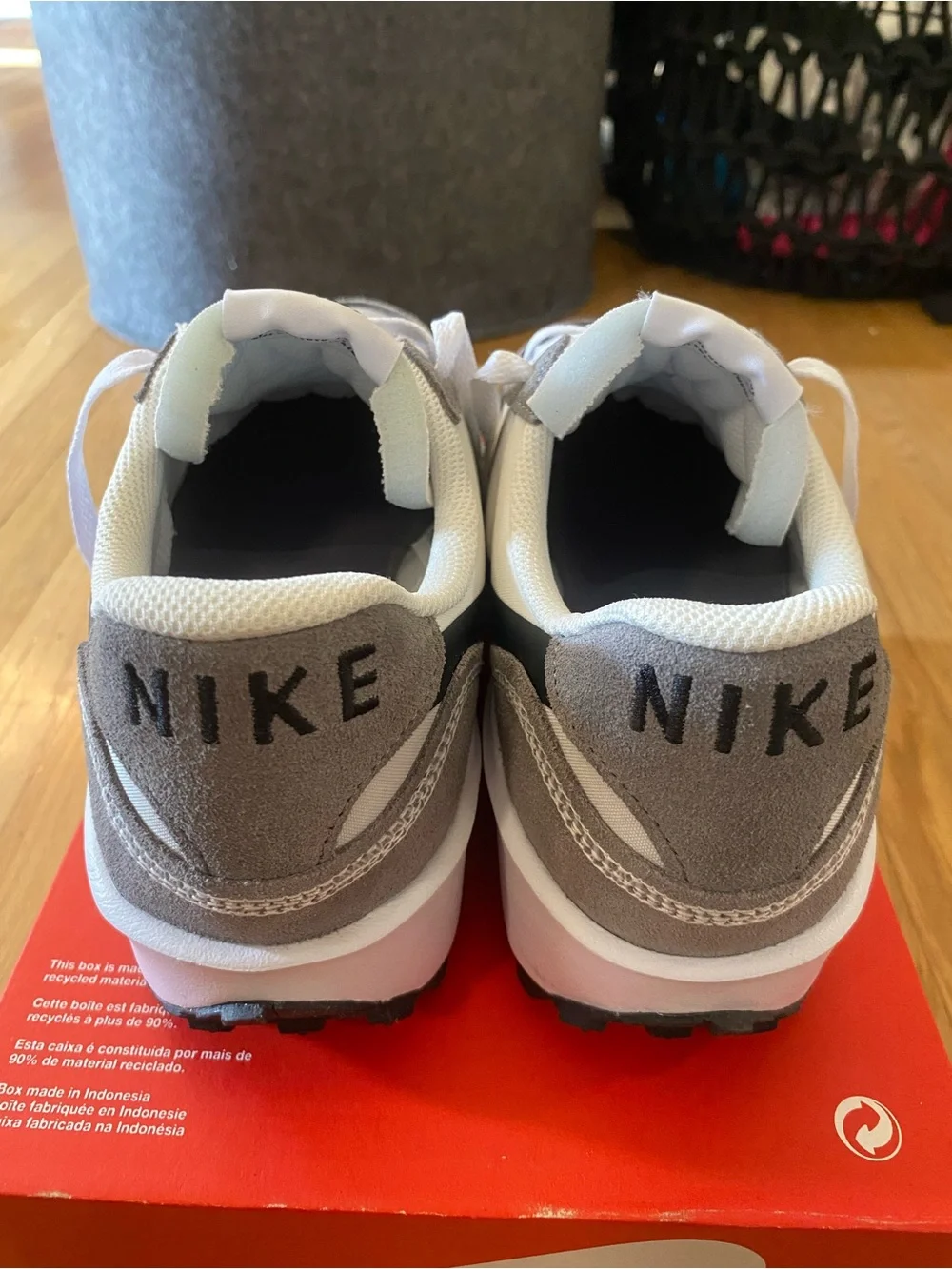 NEW Nike Waffle Nav Phantom Black Flat Pewter White